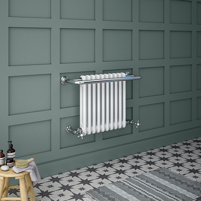 Bromley Traditional Wall Hung Towel Rail Radiator (with Valves and Summer Electric Heating Kit)