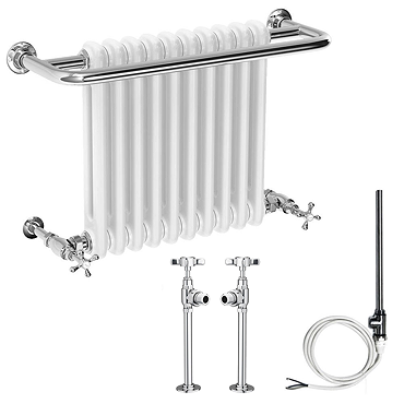 Bromley Traditional Wall Hung Towel Rail Radiator (incl. Valves + Electric Heating Kit)  Profile Large Image