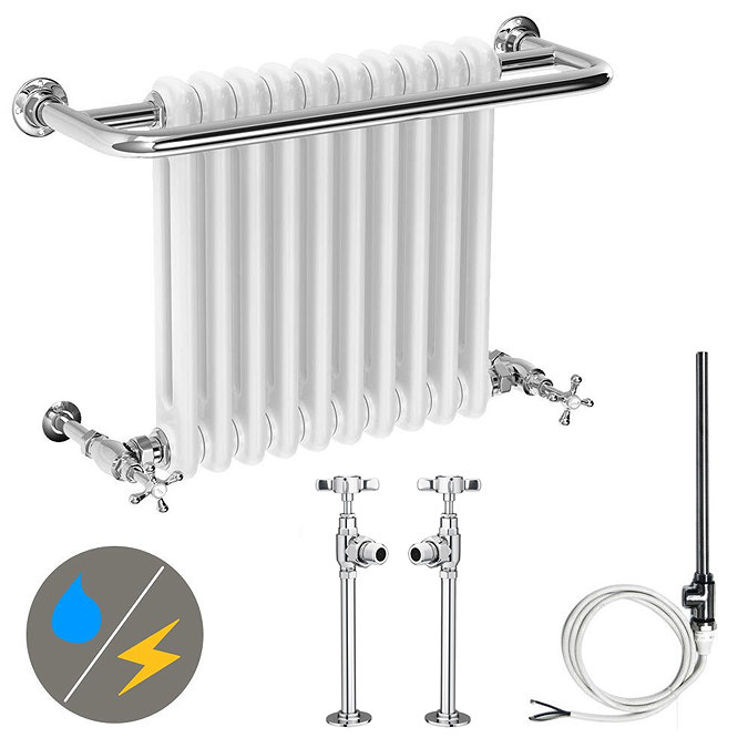 Bromley Traditional Wall Hung Towel Rail Radiator (incl. Valves + Electric Heating Kit)