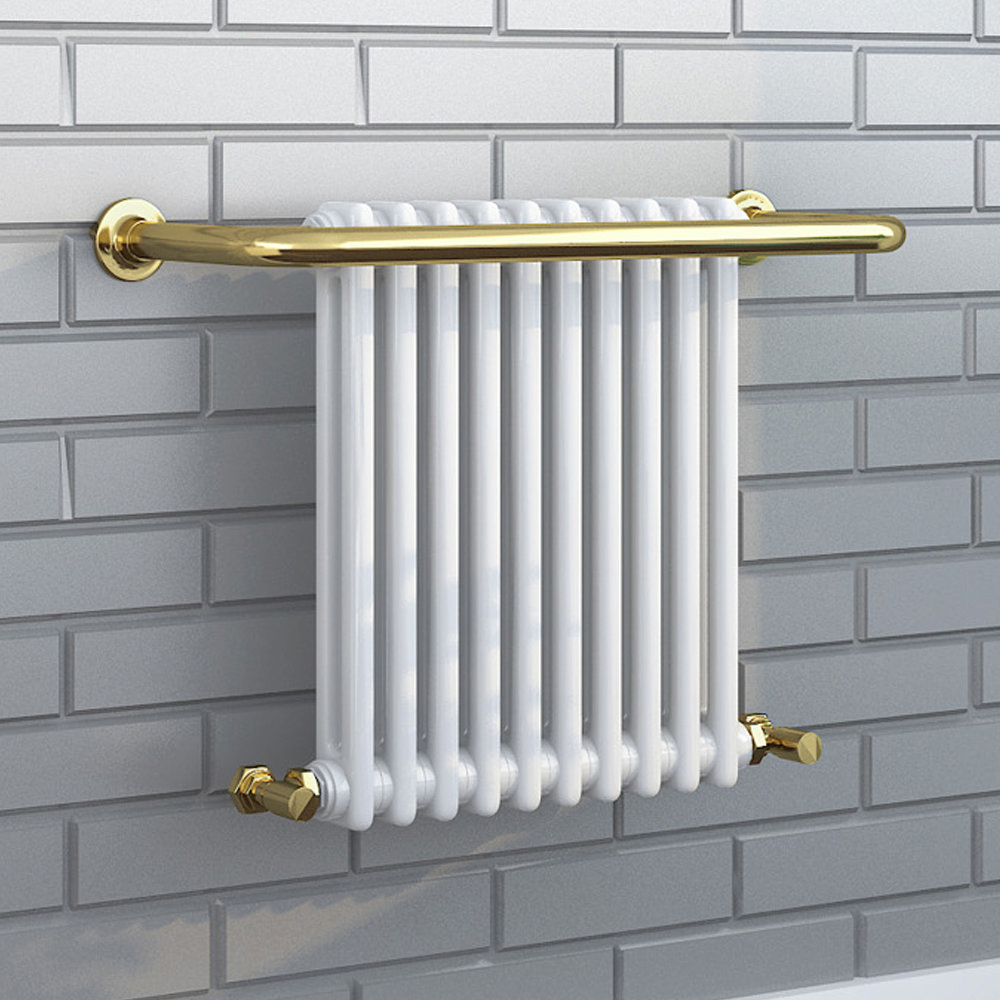 Bromley Vintage Gold Traditional Wall Hung Towel Rail Radiator (742 x