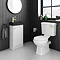 Bromley White Cloakroom Vanity Unit (incl. Black Basin + Brushed Brass Handle) Profile Large Image