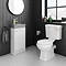Bromley White Cloakroom Vanity Unit (incl. Grey Basin + Brushed Brass Handle)  Profile Large Image