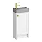 Bromley White Cloakroom Vanity Unit (incl. Grey Basin + Brushed Brass Handle) Large Image