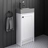 Bromley White Cloakroom Vanity Unit (incl. Grey Basin + Matt Black Handle) Large Image