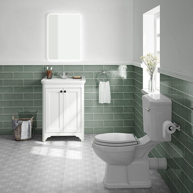 Bromley White Traditional Vanity Unit + Toilet Suite Large Image