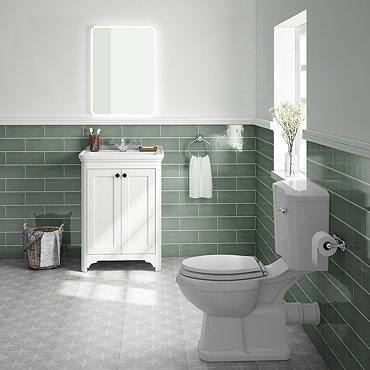 Bromley White Traditional Vanity Unit + Toilet Suite  Profile Large Image