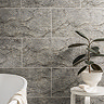 Bromo Dark Grey Stone Effect Wall Tiles - 300 x 600mm