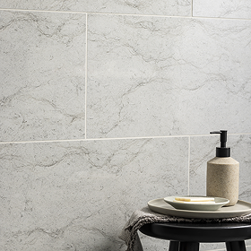 Bromo Light Grey Gloss Stone Effect Wall Tiles - 300 x 600mm