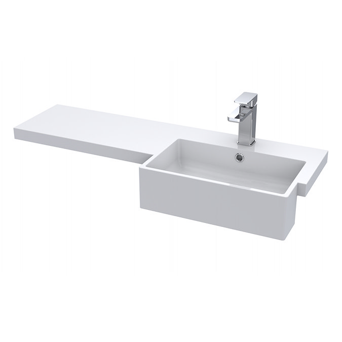 Brooklyn 1000 Black Semi-Recessed Combination Unit (Square Basin, Vanity + WC Unit) Profile Large I