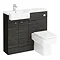 Brooklyn 1000 Black Semi-Recessed Combination Unit (Square Basin, Vanity + WC Unit)  Feature Large I