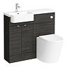 Brooklyn 1000 Black Semi-Recessed Combination Unit (Round Basin, Vanity + WC Unit) In Bathroom Large Image
