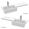 Brooklyn 1000 Black Square Semi-Recessed Combination Unit w. Brushed Brass Handles + Flush Profile