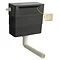 Brooklyn 1000 Black Square Semi-Recessed Combination Unit w. Brushed Brass Handles + Flush Standard