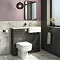 Brooklyn 1000 Black Square Semi-Recessed Combination Unit w. Brushed Brass Handles + Flush Large Ima