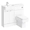 Brooklyn 1000 Gloss White Semi-Recessed Combination Unit (Square Basin, Vanity + WC Unit)  In Bathroom Large Image