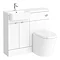 Brooklyn 1000 Gloss White Semi-Recessed Combination Unit (Round Basin, Vanity + WC Unit)  In Bathroo