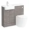 Brooklyn 1000 Grey Avola Semi-Recessed Combination Unit (Round Basin, Vanity + WC Unit)  In Bathroom Large Image