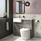 Brooklyn LH 1000 Grey Avola Semi-Recessed Combination Unit (Round Basin, Vanity + WC Unit) Large Ima