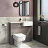 Brooklyn 1000 Grey Avola Semi-Recessed Combination Unit (Square Basin, Vanity + WC Unit) Large Image