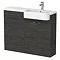 Brooklyn 1100 Black Semi-Recessed Combination Unit (Round Basin, Vanity + WC Unit) Large Image