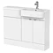 Brooklyn 1100 Gloss White Semi-Recessed Combination Unit (Round Basin, Vanity + WC Unit) Large Image