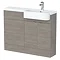 Brooklyn 1100 Grey Avola Semi-Recessed Combination Unit (Round Basin, Vanity + WC Unit) Large Image