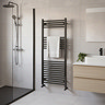 Brooklyn 1200 x 500mm Black Nickel Straight Heated Towel Rail
