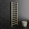 Arezzo 1200 x 500mm Brushed Brass Straight Heated Towel Rail Large Image