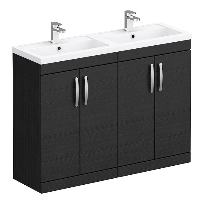 Brooklyn 1205mm Black Double Basin Vanity Unit Large Image