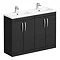 Brooklyn 1205mm Black Double Basin Vanity Unit Large Image