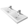 Brooklyn 1205mm Black Double Vanity Unit – Brushed Brass Handles, 4 Door