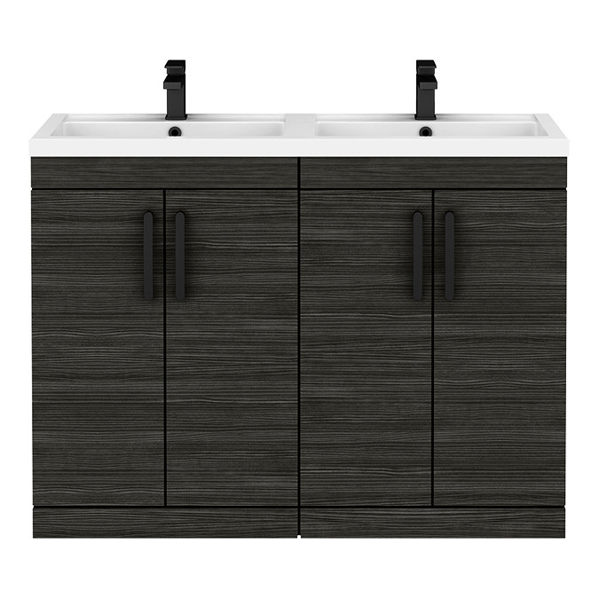 Brooklyn 1205mm Black Double Vanity Unit – Matt Black Handles