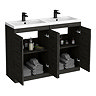 Brooklyn 1205mm Black Double Vanity Unit – Matt Black Handles