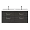 Brooklyn 1205mm Black Wall Hung Double Basin Vanity Unit  Profile Large Image