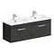 Brooklyn 1205mm Black Wall Hung Single 2 Double Basin Vanity Unit Large Image