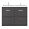 Brooklyn 1205mm Gloss Grey Double Basin 4 Drawer Vanity Unit Standard Large Image