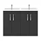 Brooklyn 1205mm Gloss Grey Double Basin Vanity Unit Profile Large Image