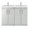 Brooklyn 1205mm Grey Mist Double Basin 4 Door Vanity Unit  Standard Large Image