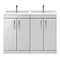 Brooklyn 1205mm Grey Mist Double Basin 4 Door Vanity Unit  Standard Large Image