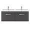 Brooklyn 1205mm Gloss Grey Wall Hung 2 Drawer Double Basin Vanity Unit  additional Large Image