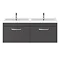 Brooklyn 1205mm Gloss Grey Wall Hung 2 Drawer Double Basin Vanity Unit additional Large Image