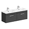 Brooklyn 1205mm Gloss Grey Wall Hung 2 Drawer Double Basin Vanity Unit Large Image