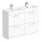 Brooklyn 1205mm Gloss White Double Basin 4 Drawer Vanity Unit Large Image
