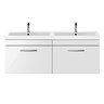 Brooklyn 1205mm Gloss White Wall Hung 2 Drawer Double Basin Vanity Unit  Standard Large Image