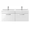 Brooklyn 1205mm Gloss White Wall Hung 2 Drawer Double Basin Vanity Unit  Standard Large Image