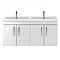 Brooklyn 1205mm Gloss White Wall Hung 4 Door Double Basin Vanity Unit  Standard Large Image