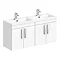 Brooklyn 1205mm Gloss White Wall Hung 4 Door Double Basin Vanity Unit Large Image