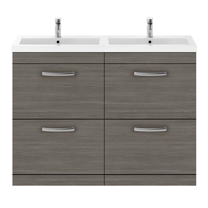 Brooklyn 1205mm Grey Avola Double Basin 4 Drawer Vanity Unit Standard Large Image