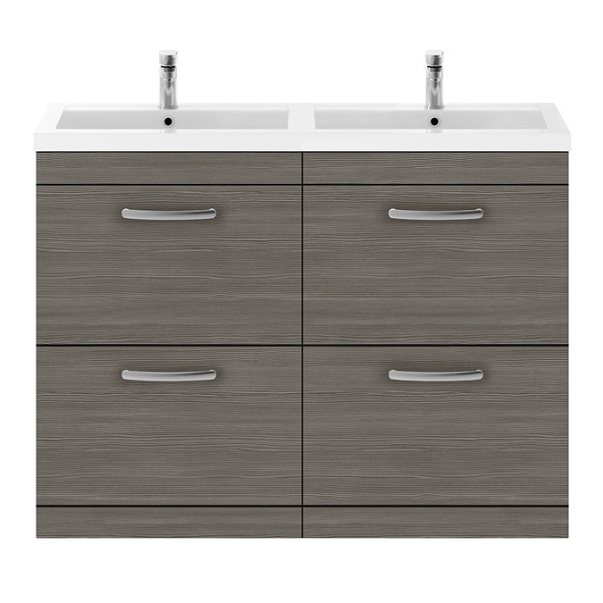 Brooklyn 1205mm Grey Avola Double Basin 4 Drawer Vanity Unit  Standard Large Image