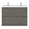 Brooklyn 1205mm Grey Avola Double Basin 4 Drawer Vanity Unit Standard Large Image